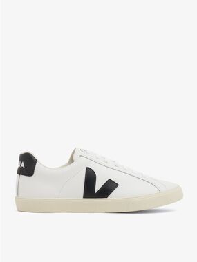 Veja White Sneakers with Black V Logo and Heel